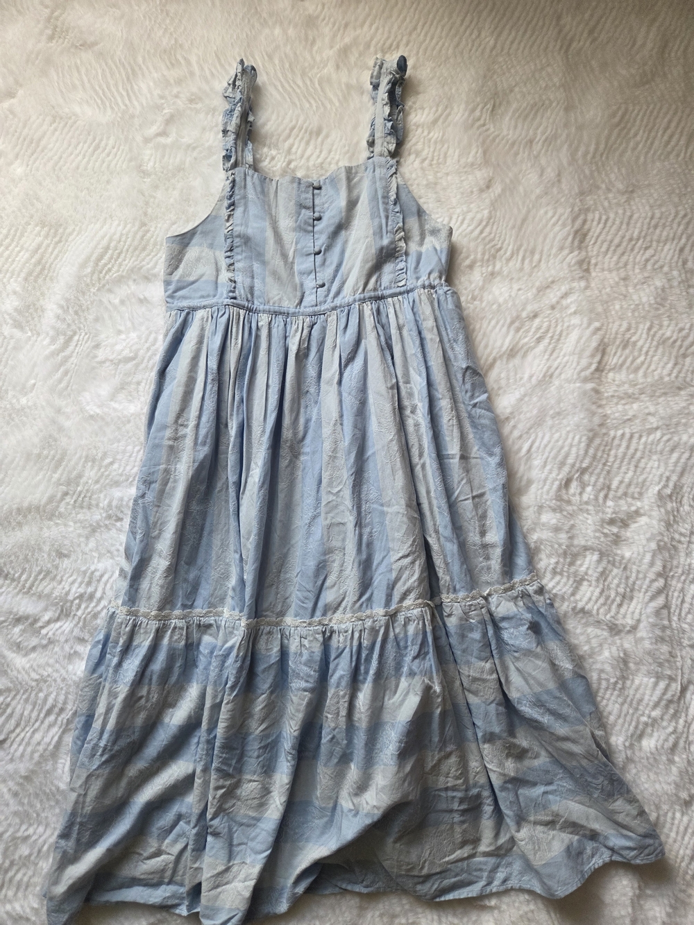 LoveShackFancy Light Blue Ruffled Strap Sundress - Picture 4 of 16